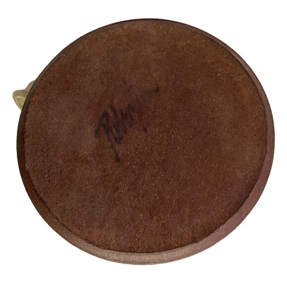 ROBERTSON ART POTTERY BROWN PITCHER JUG GLAZED SPECKLED SIGNED LARGE 7.5"H - Picture 6 of 7